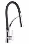 Grifo Monomando de Cocina Aquassent Nessy Flexible Negro (Ref. 03100NESSY