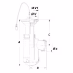 Sifón Botella Extensible Aliaxis S-61 para Lavabo y Bidé 1 1/2"