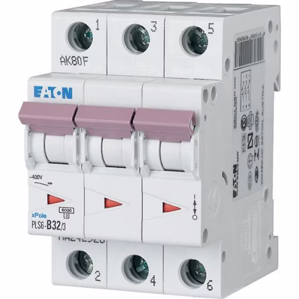 Interruptor automático Eaton 3P 32A PLS6-C32 6kA 242952 4015082429522 4015082786106